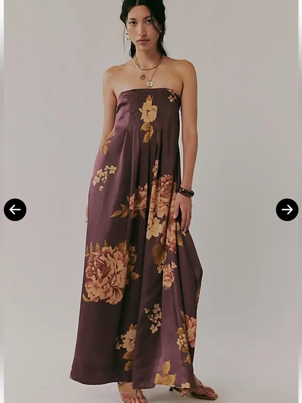 Free people Brown Botanical Maxi Dress